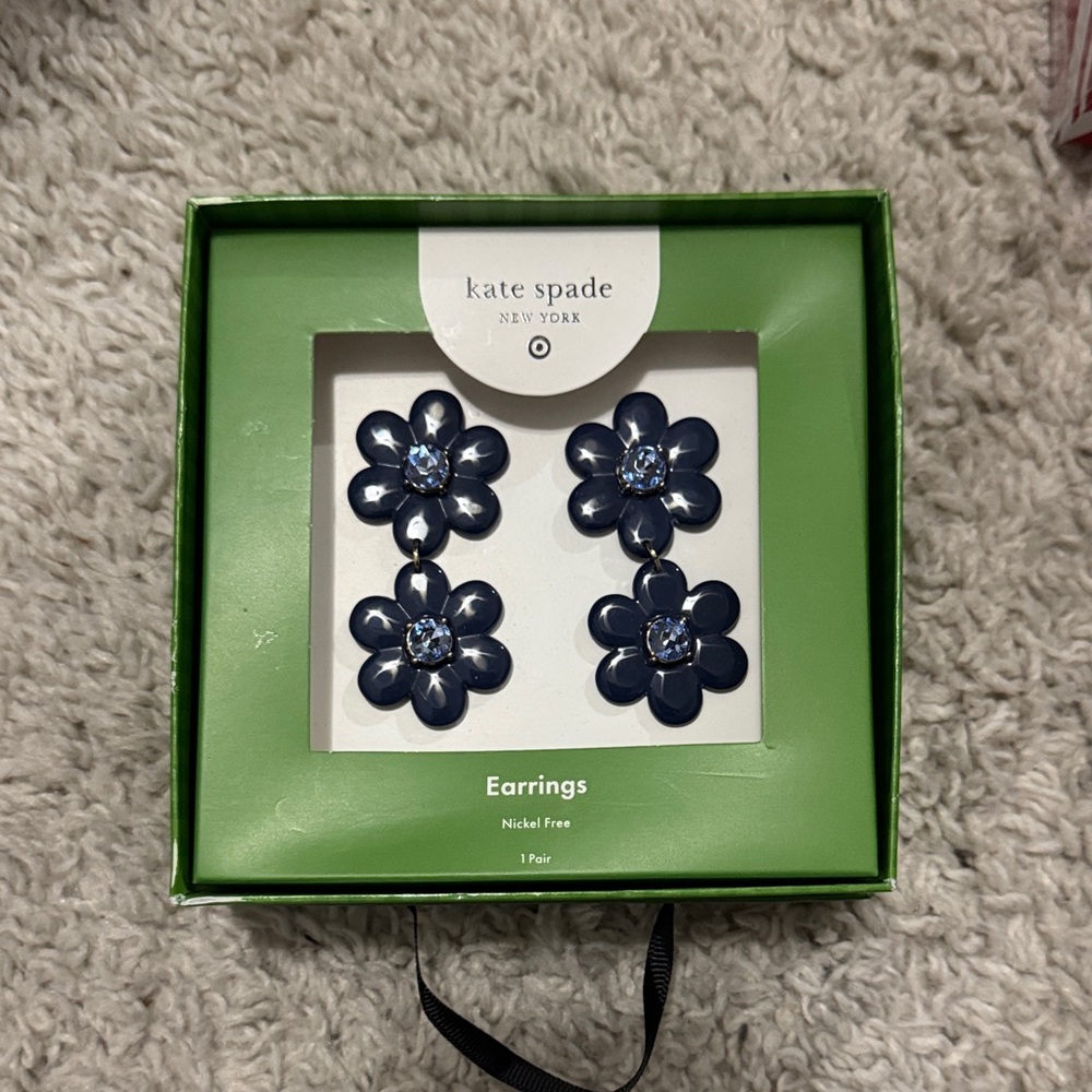 Kate Spade Navy Floral Earrings